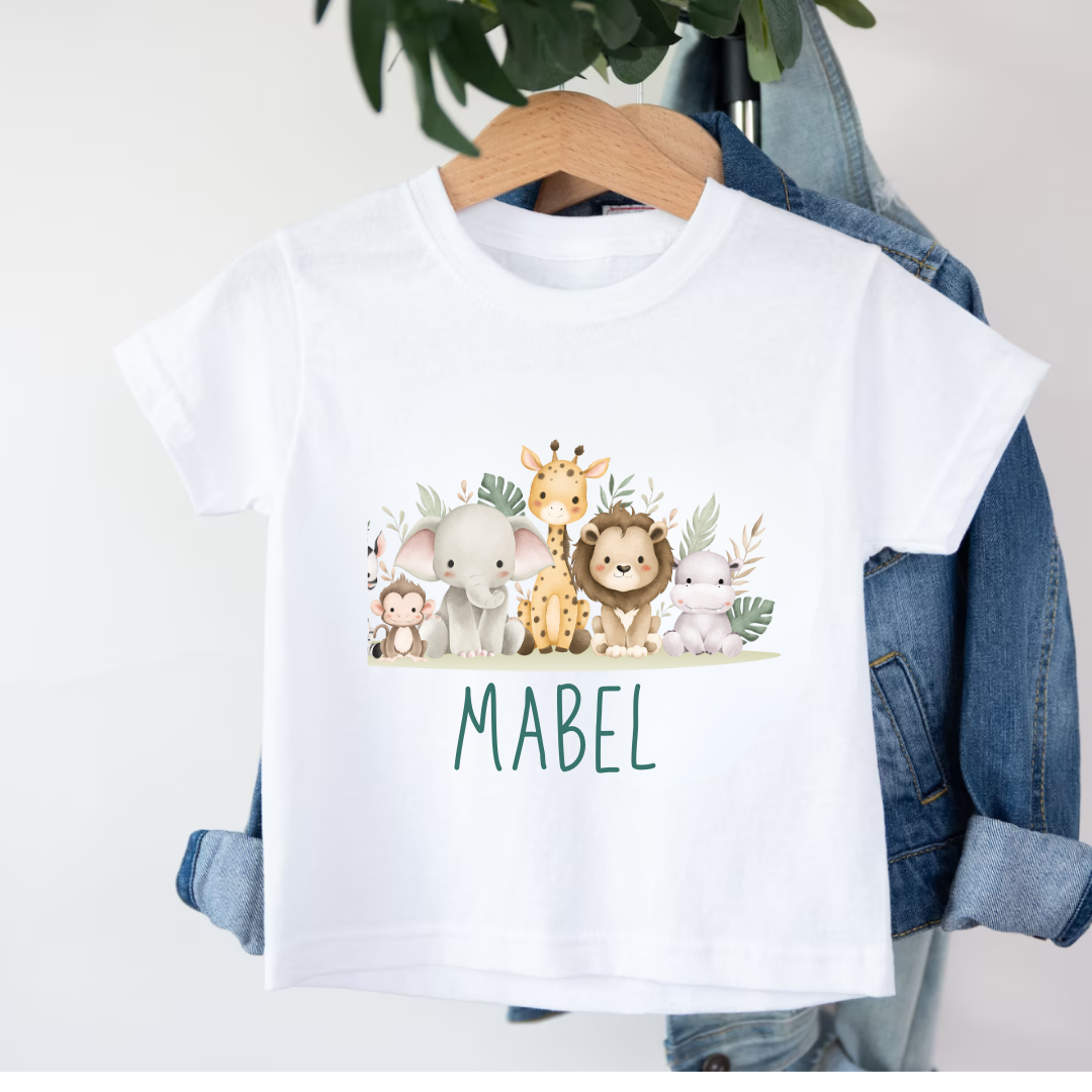 Personalised Girls safari Jumper, Boys Sweatshirt Safari