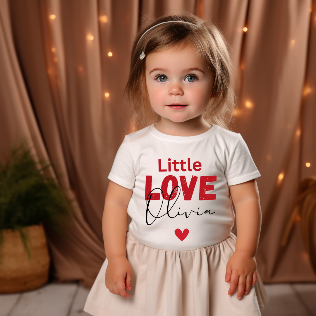 Personalised Valentine's Day Kids T-Shirt, Kids Valentine, Baby Valentine's Day Outfit, Valentine's Sleep Suit, First Valentines Day Outfit
