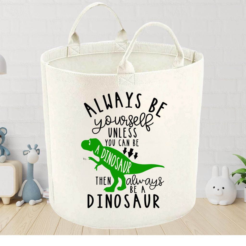 Personalised Dinosaur Toy Storage, Toy tub, storage basket, Toy box, Baby shower gift, baby Nursery, blanket box, Green dinosaurs
