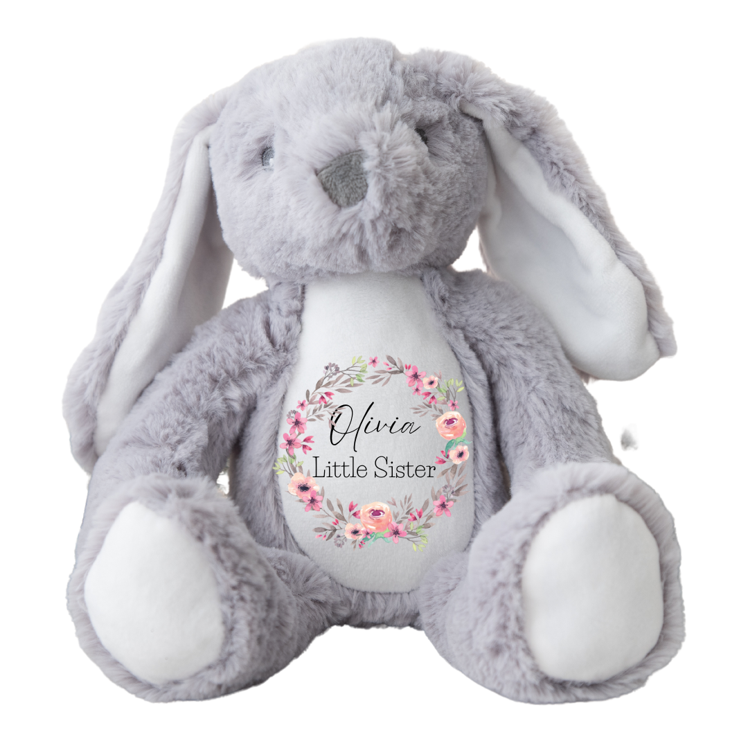 Personalised Bunny,Baby Gift,New Baby Gift, Baby Keepsake,Baby Girl Gifts,Big Sister Gift, Little Sister Gifts, New SisterGift, Sister Bunny