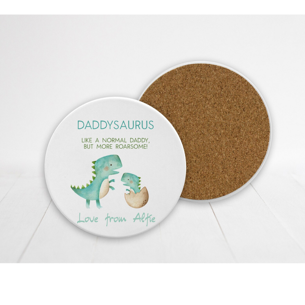 Personalised Daddysaurus Mug & Coaster Set | Father's Day Gift | New Daddy Gift | Daddy Birthday Gift | Gift for Him | Daddy Grandpa Grandad