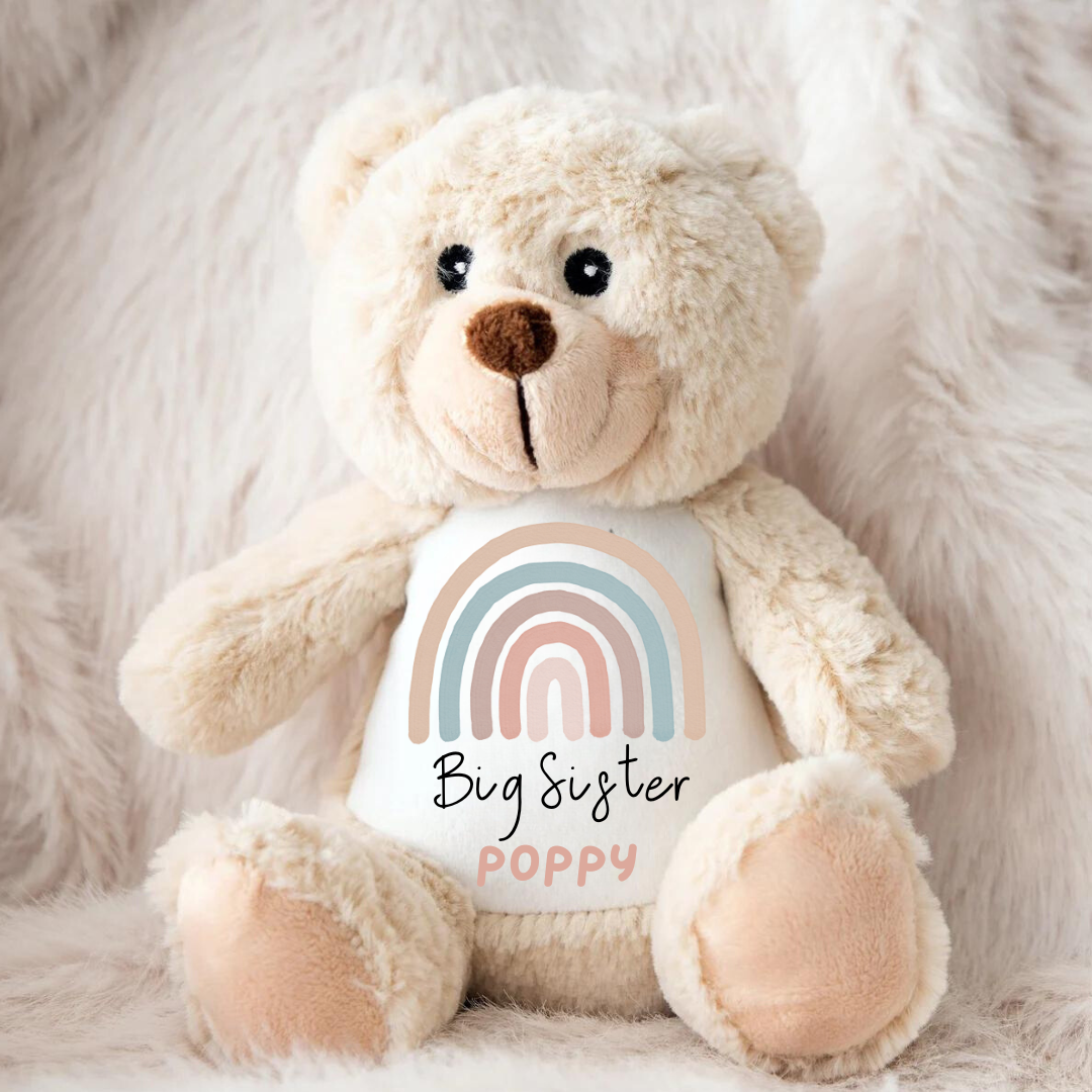 Personalised Teddy ,Baby Gift,New Baby Gift, Baby Keepsake,Baby Girl ,Gifts, Big Sister Gift, Little Sister Gifts, New Sister Gift , Sister
