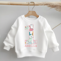 Girls 1st Birthday Dinosaur Personalised Kids Shirt - Custom First Dino Birthday Tee - Dino Theme Children Birthday Gift Top
