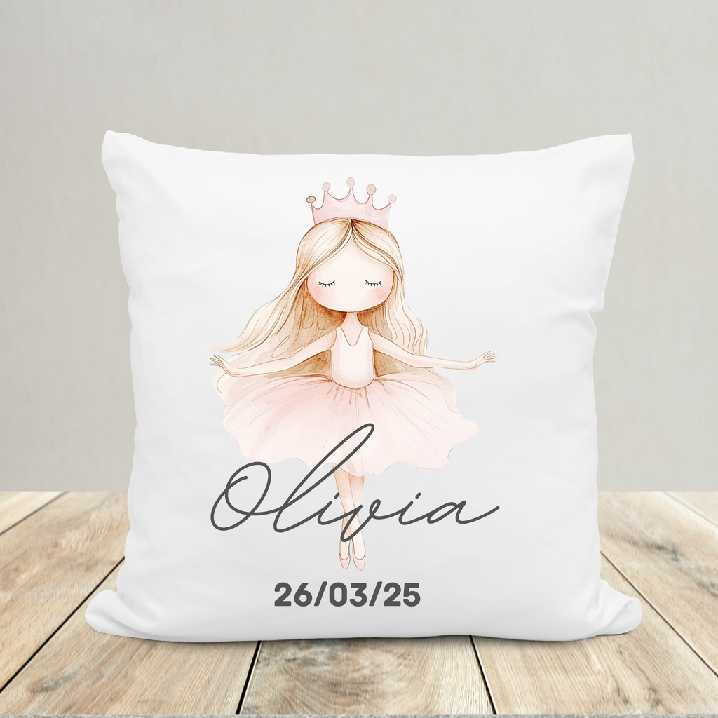 Personalised Ballerina Cushion - Pink Ballerina Cushion - Personalised Baby Girl Cushion - Ballerina Cushion - Nursery Decor - Pink Nursery