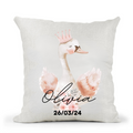 Personalised Swan Cushion - Pink Swan Cushion - Personalised Baby Girl Cushion - Swan Cushion - Nursery Decor - Pink Nursery - New Baby
