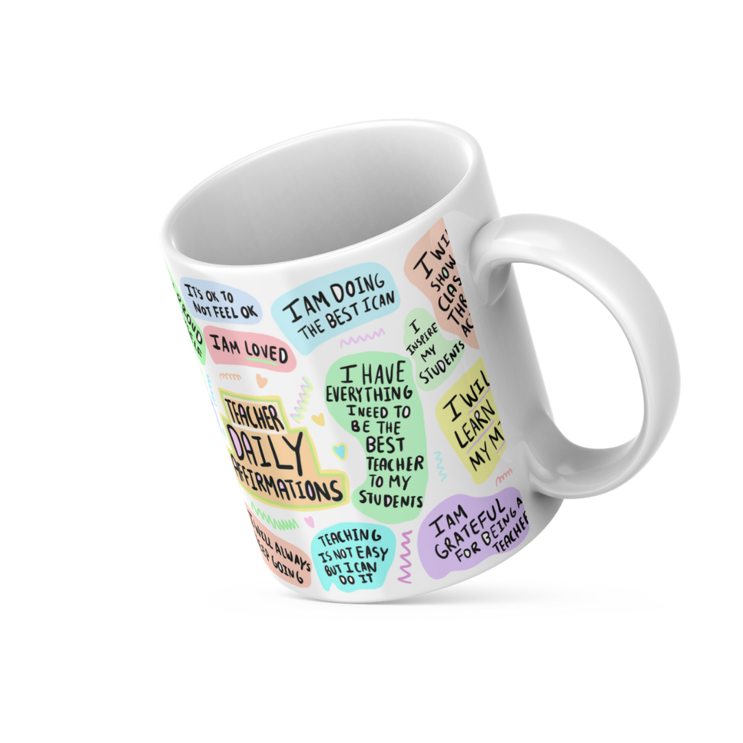 Teacher Affirmation Mug - Teacher Gift - Teacher Mug - Positivity Mug - End of Year Gift - Christmas Gift - Wellbeing Mug - Mindset