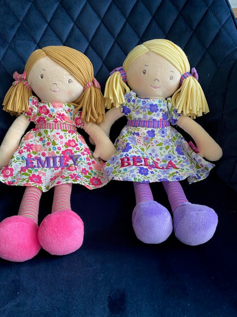 Personalised Rag Doll, Personalised Doll with Embroidered Name