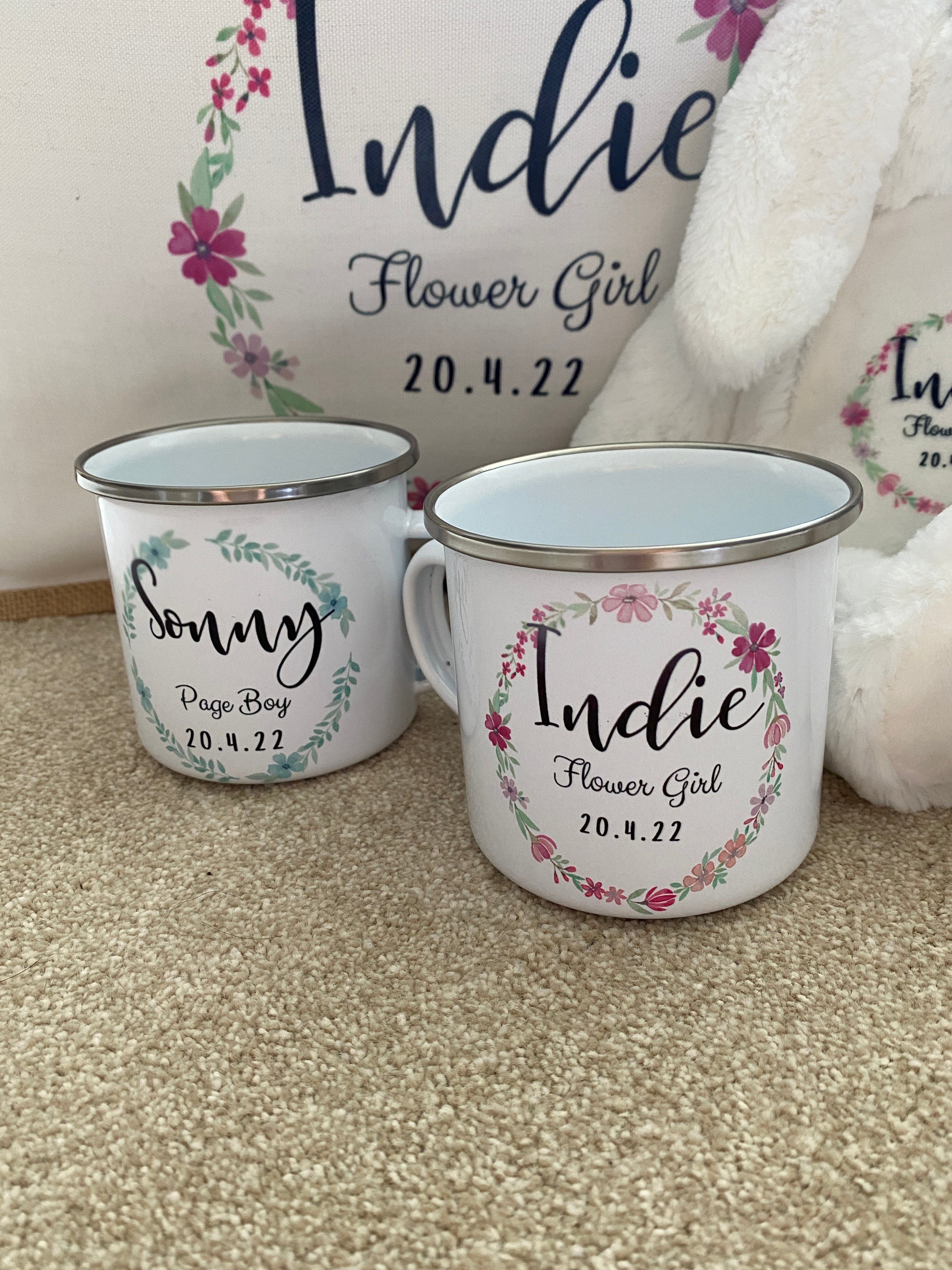 Page Boy, Flower Girl Personalised Mugs, Bridal Party Gifts, Bridesmaids, Usher, Best Man, Maid Of Honour, Wedding Day Thank You Gift Ideas
