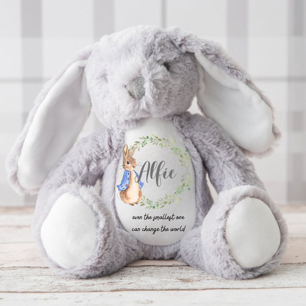 Personalised Bunny Rabbit, New Baby Gift, Personalised Plush Soft Toy, Personalised New Baby Gift,Baby Boy,Grandson Gift New Birth Gift