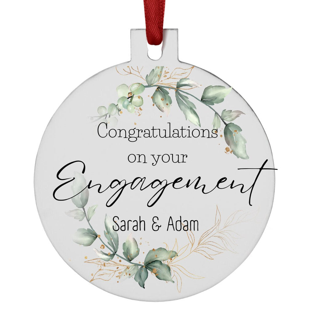 Personalised Engagement Gift , Ceramic Gift Ornament , Engagement Keepsake