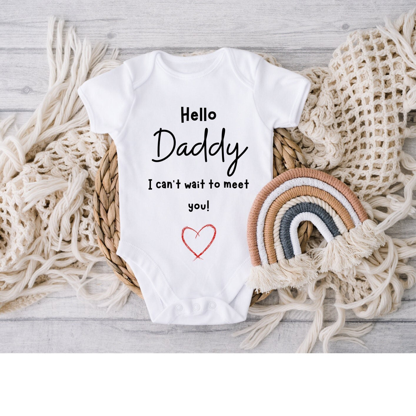 Personalised Daddy Pregnancy Announcement - Pregnancy Announcement Prop -Pregnancy Announcement Gift - Personalised Baby Vest - Pregnant