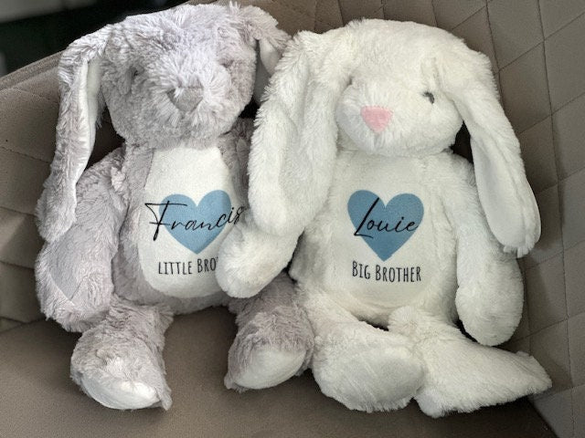 Personalised Bunny, Baby Gift,New Baby,Baby Boy Gifts,Big Brother Gift, Little Brother Gifts, New Brother Gift,Brother Gift , New Brother