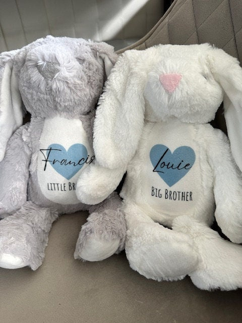 Personalised Bunny, Baby Gift,New Baby,Baby Boy Gifts,Big Brother Gift, Little Brother Gifts, New Brother Gift,Brother Gift , New Brother