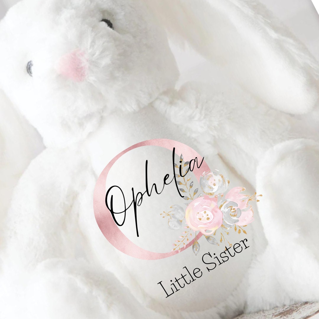 Personalised Bunny, Baby Gift,New Baby,Baby Girl Gifts,Big Sister Gift, Little Sister Gifts, New Sister Gift, Sister Gift , New Sister