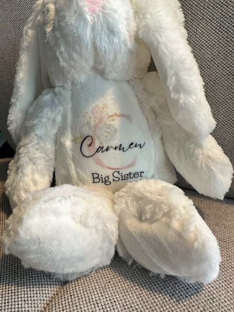 Personalised Bunny, Baby Gift,New Baby,Baby Girl Gifts,Big Sister Gift, Little Sister Gifts, New Sister Gift, Sister Gift , New Sister