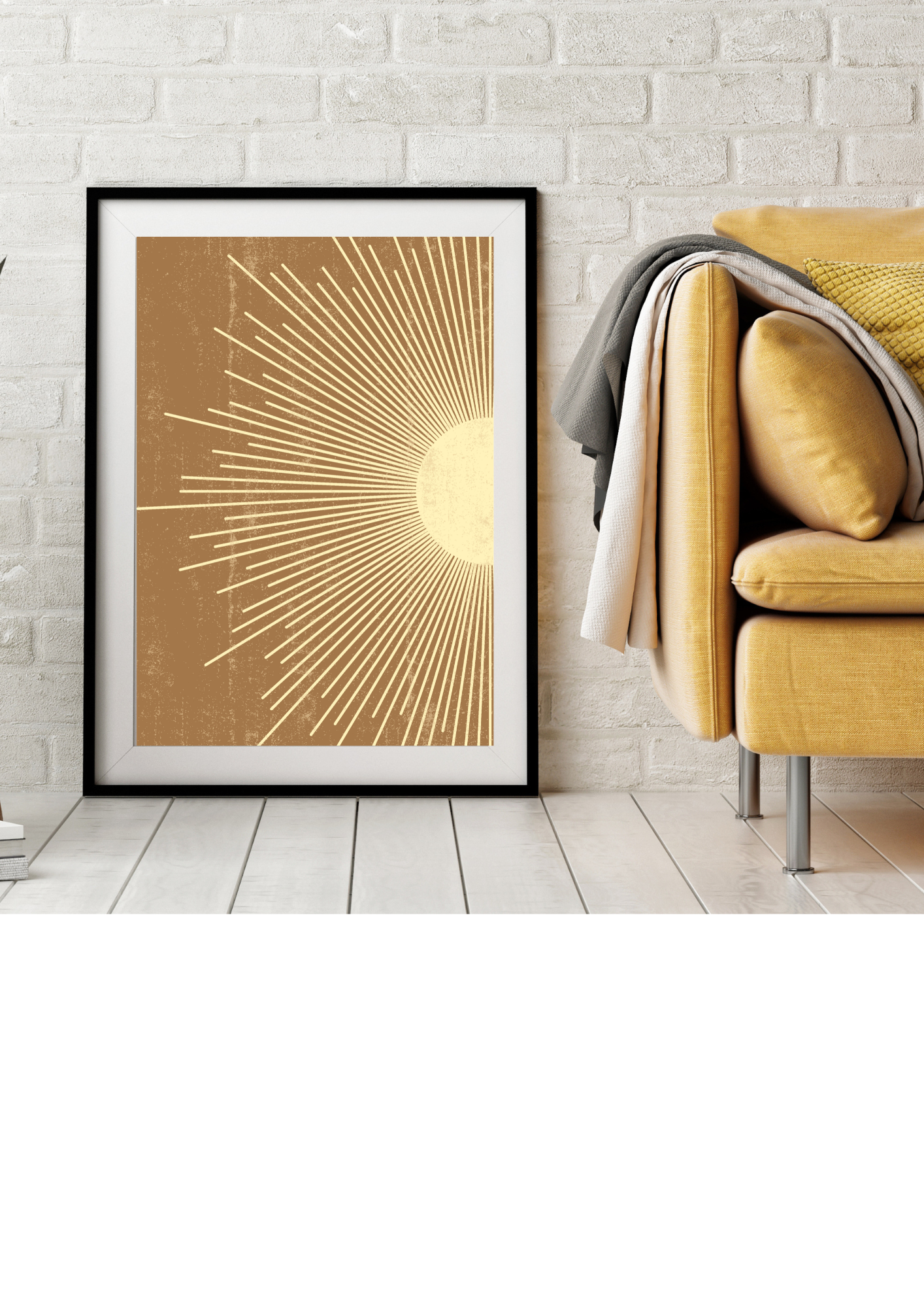 Boho Art Print, Abstract Sun ,  Minimalist Wall Art , Nordic Decor